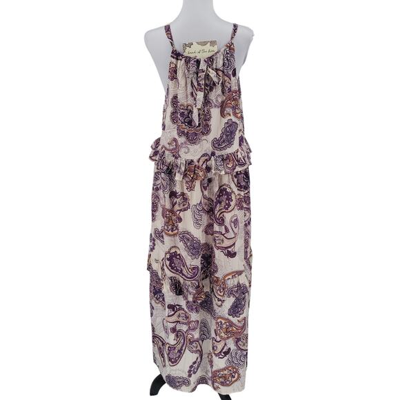 NWT Band of the Free Paisley Maxi Dress Tier Summer Vacation Resort Cruise Sz S‎ - Picture 2 of 11